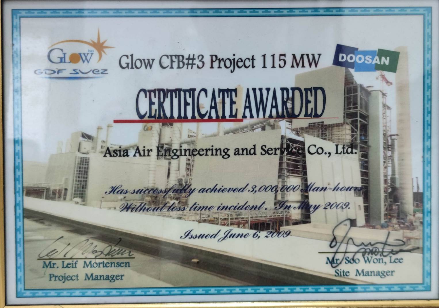 3 Million Safe Man-hours for Glow CFB#3 Project